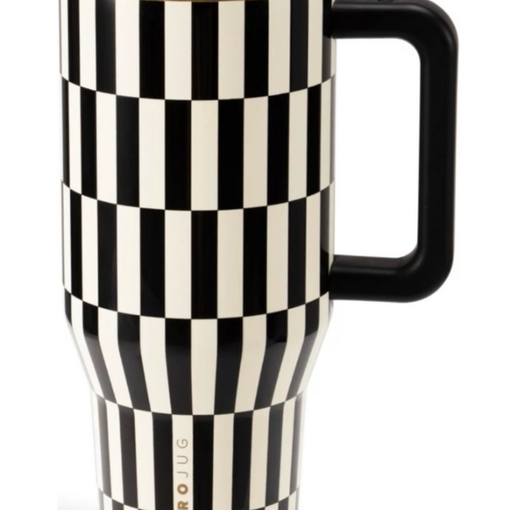 Checkered Black and White Travel Mug HydroJug